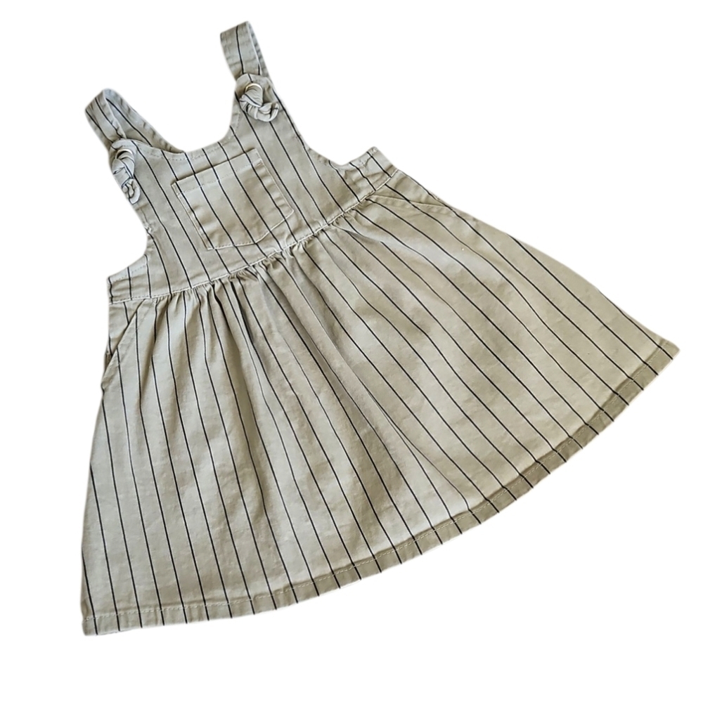 Jessica Simpson Stripe Overall Dress Olive Size 4T